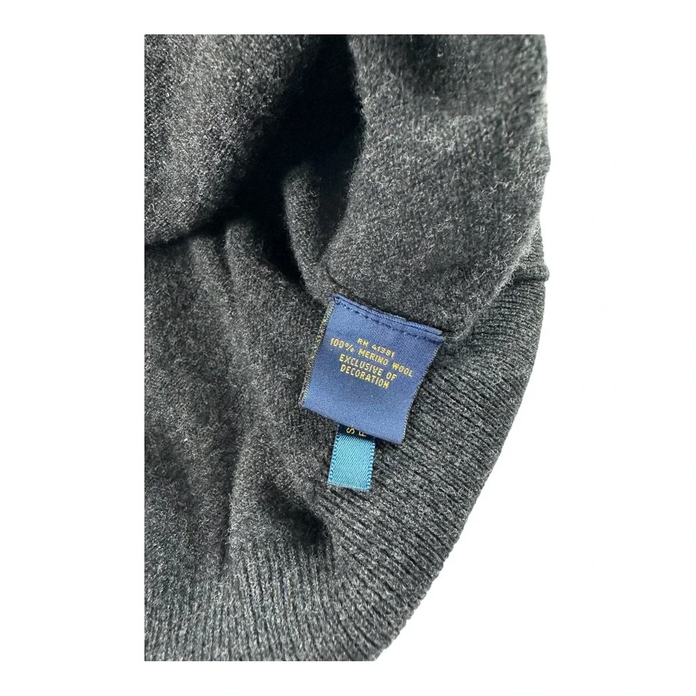 Polo Ralph Lauren Heathered Gray Pure Merino Wool 1/2 Zip Sweater Mens 2XL XXL